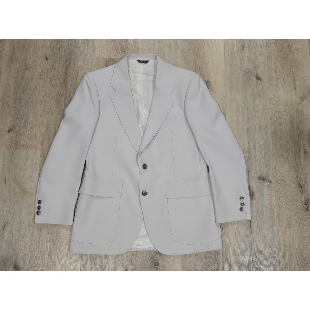 Vintage Edgeworth Ivory Blazer Mens Cream Nautical Sport Coat Made USA